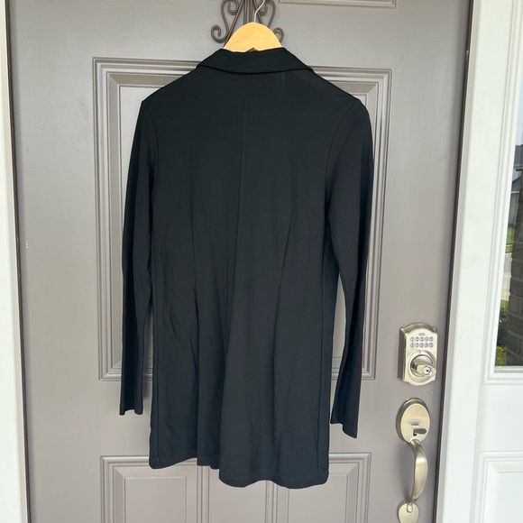 ISDA & CO Sweater Shirt cardiagan solid black collared open button size M - Picture 5 of 5